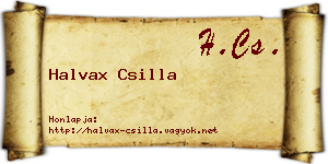 Halvax Csilla névjegykártya