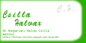 csilla halvax business card